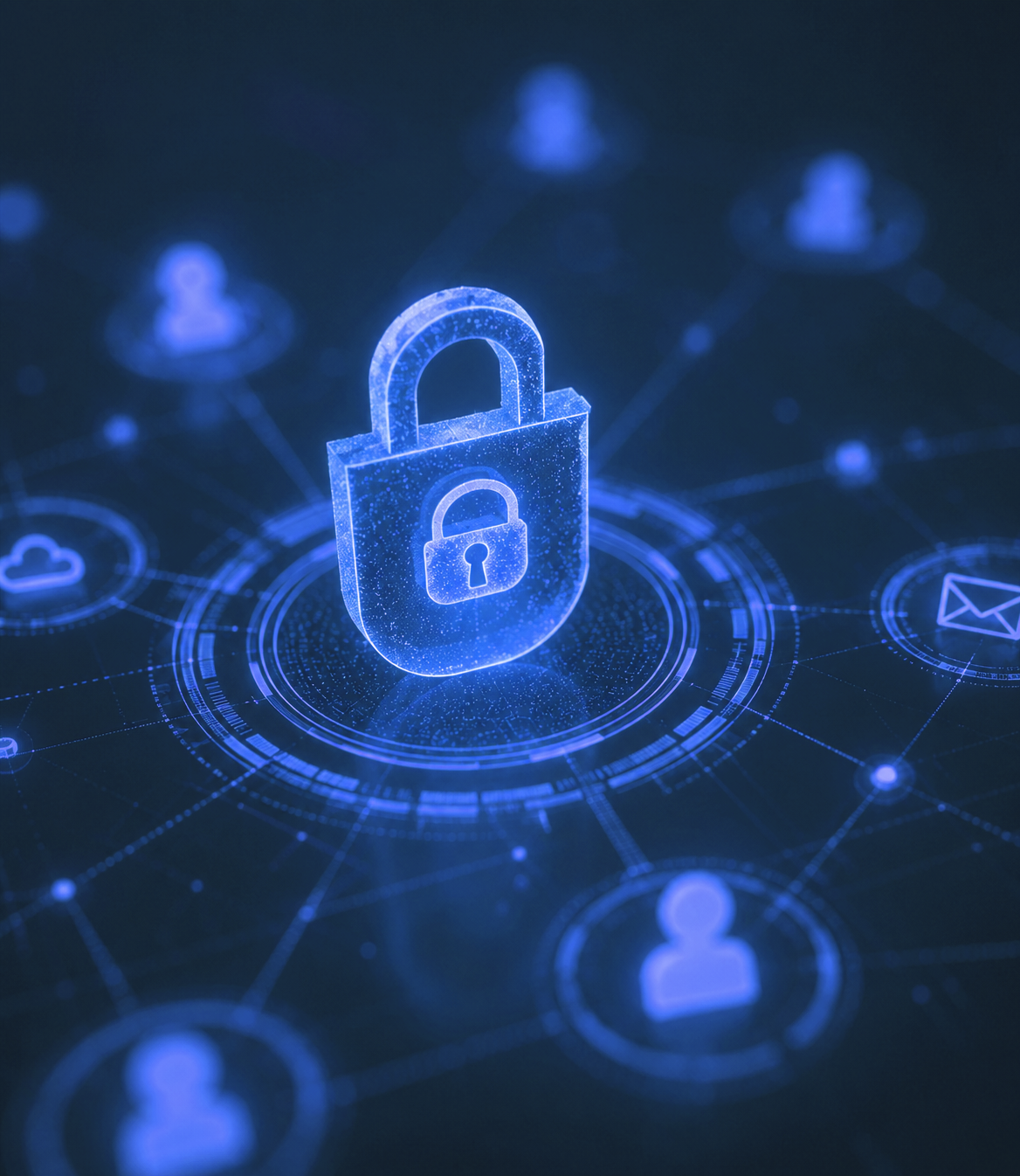 Schloss_Sicherheit Mann sitzt vor Bildschirm mit Salesforce Daten