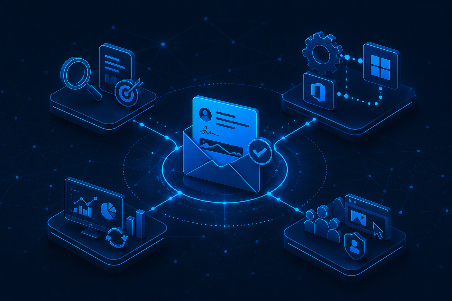 Mann sitzt vor Bildschirm mit Salesforce Daten