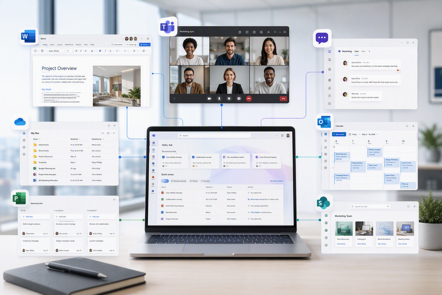 Mann sitzt vor Bildschirm mit Salesforce Daten