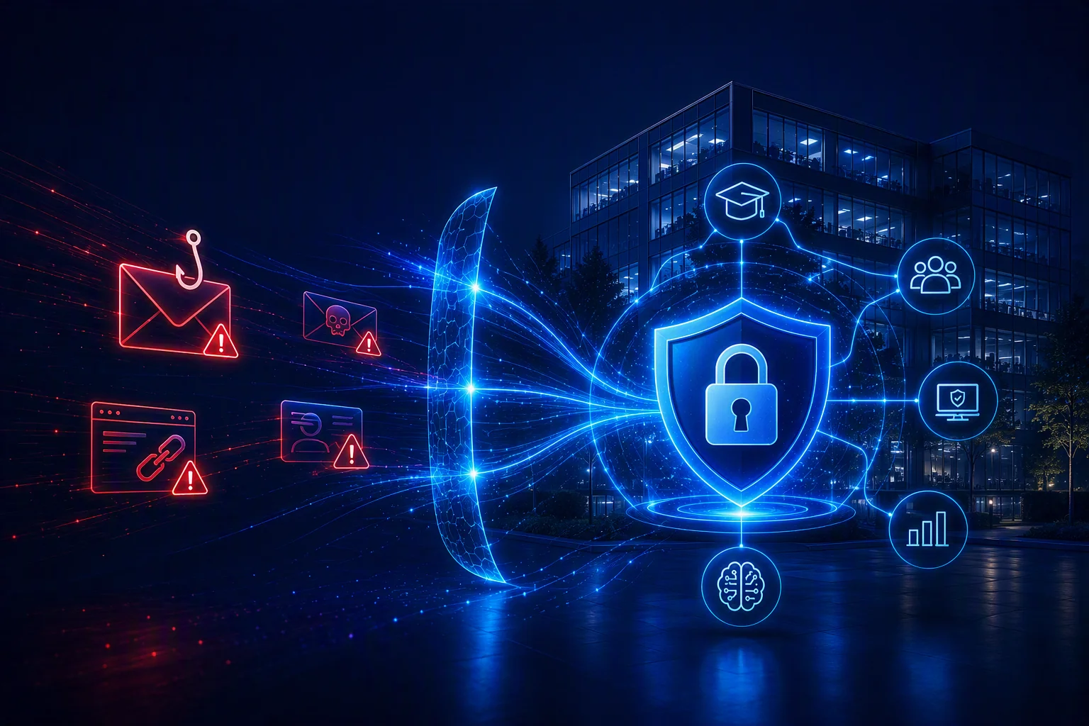KI-Bild: E-Mail-Security für gesamte Unternehmen durch Hornetsecurity mit #bluecuedigitalstrategies / Kampagnen und Veranstaltungen
