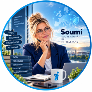 KI-Bild: Soumi, der neue bluecue KI-Agent für Souveränität im Mittelstand